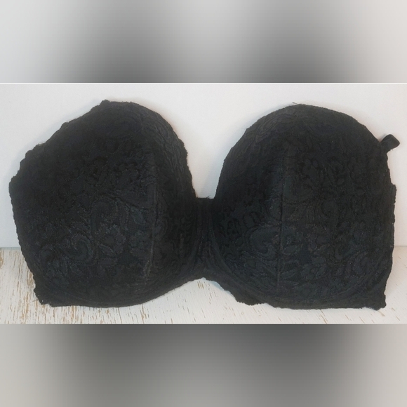 Smart and Sexy Black Lace Balconette Bra Size 42DD Adjustable Convertible Straps - Picture 8 of 11